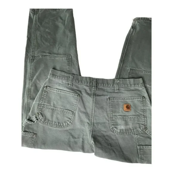 Carhartt Canvas Carpenter Distressed Cargo Pants Size W34/L32 - Picture 6 of 15